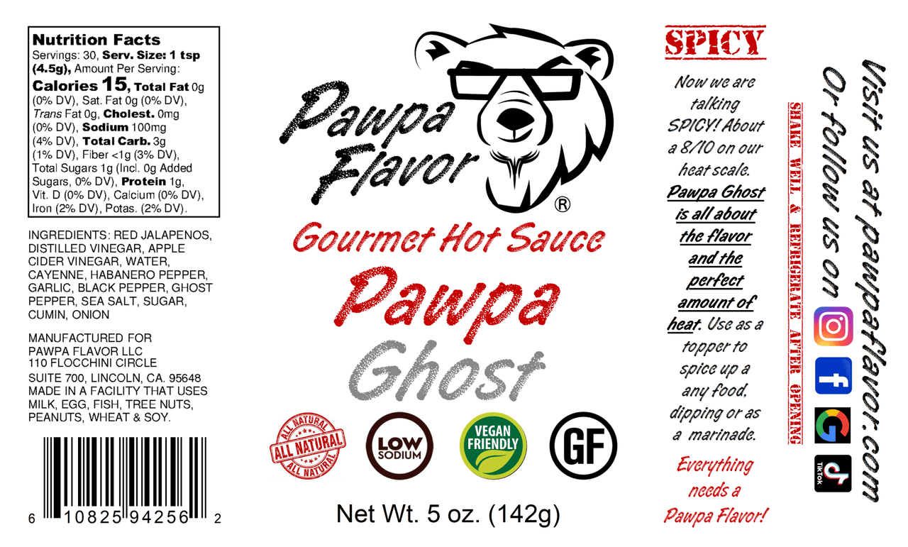 Pawpa Flavor LLC Sauces Pawpa Flavor Pawpa Ghost Hot Sauce