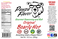 Thumbnail for Pawpa Flavor Bearly Hot Gourmet Seasoning and Rub label with bear logo and product details.