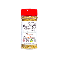 Thumbnail for A bottle of Pawpa Flavor Boujee Steakhouse seasoning and rub, with a red cap and a label featuring the product name and branding.