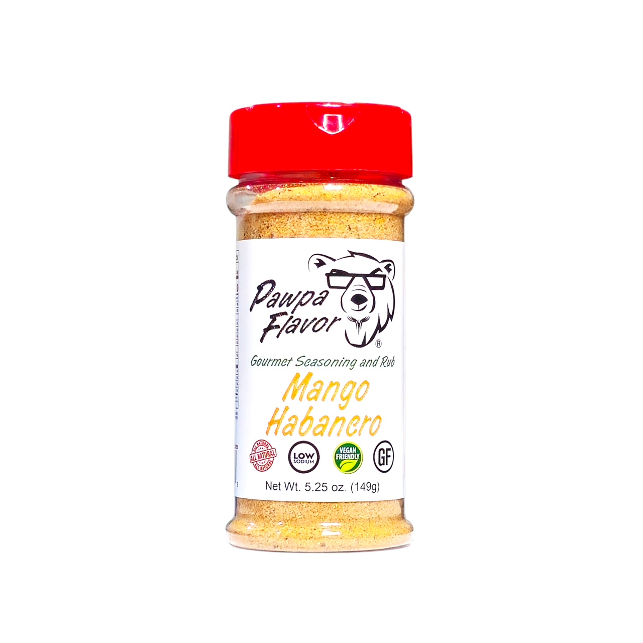 Pawpa Flavor Mango Habanero seasoning in signature packaging, a sweet and spicy blend with tropical mango and fiery habanero.