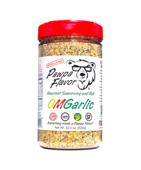Thumbnail for Bottle of Pawpa Flavor OMGarlic seasoning in signature packaging, a bold garlic-forward all-purpose spice blend