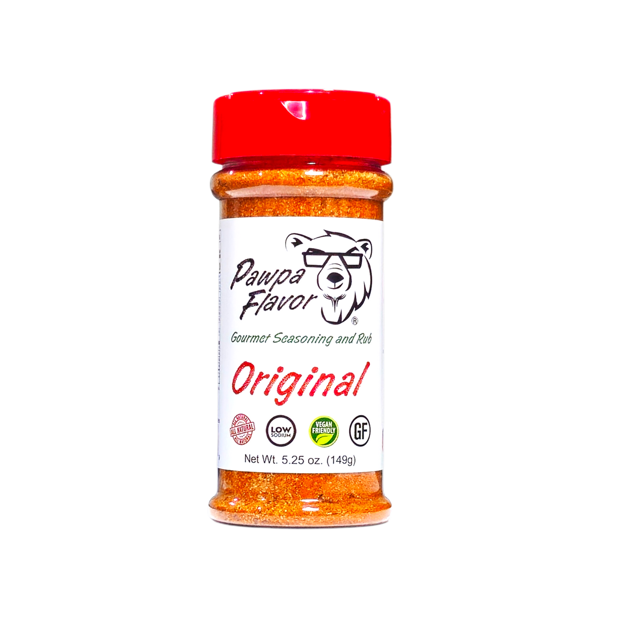 Bottle of Pawpa Flavor Original all-purpose seasoning in signature packaging, a bold savory blend for grilling and everyday cooking.