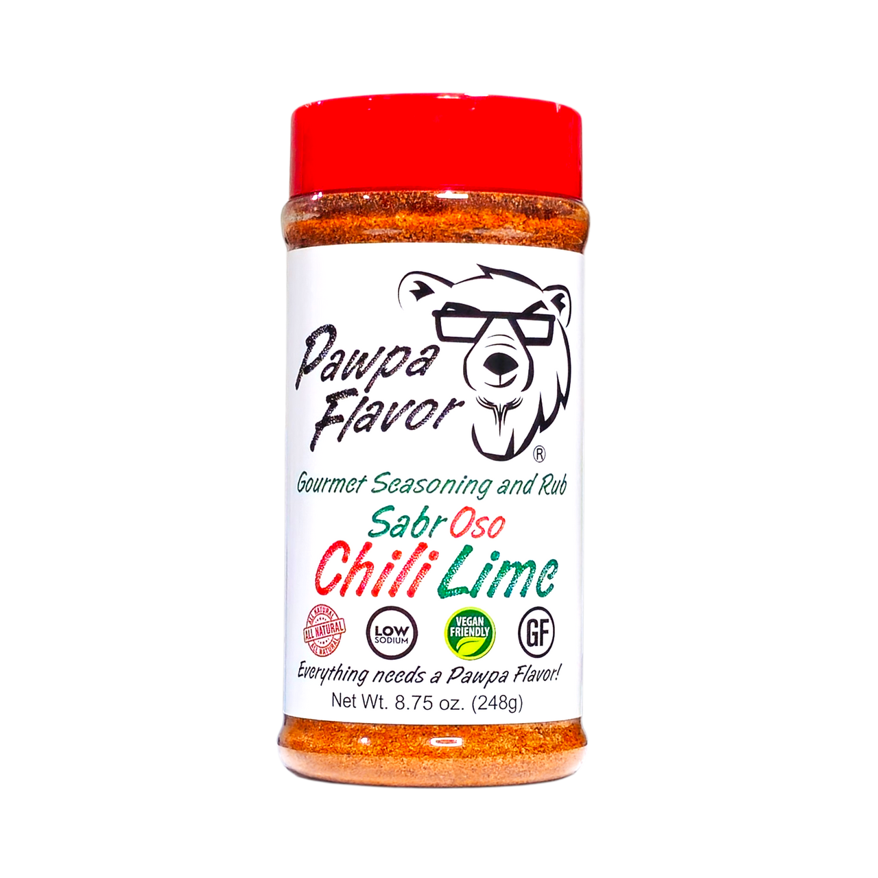 Pawpa Flavor Sabroso Chili Lime seasoning in signature packaging, a zesty blend of chili peppers and bright citrus lime.