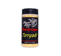 Thumbnail for Bottle of Pawpa Flavor Bearly Legal Terryaki with bear graphic and text on a black background