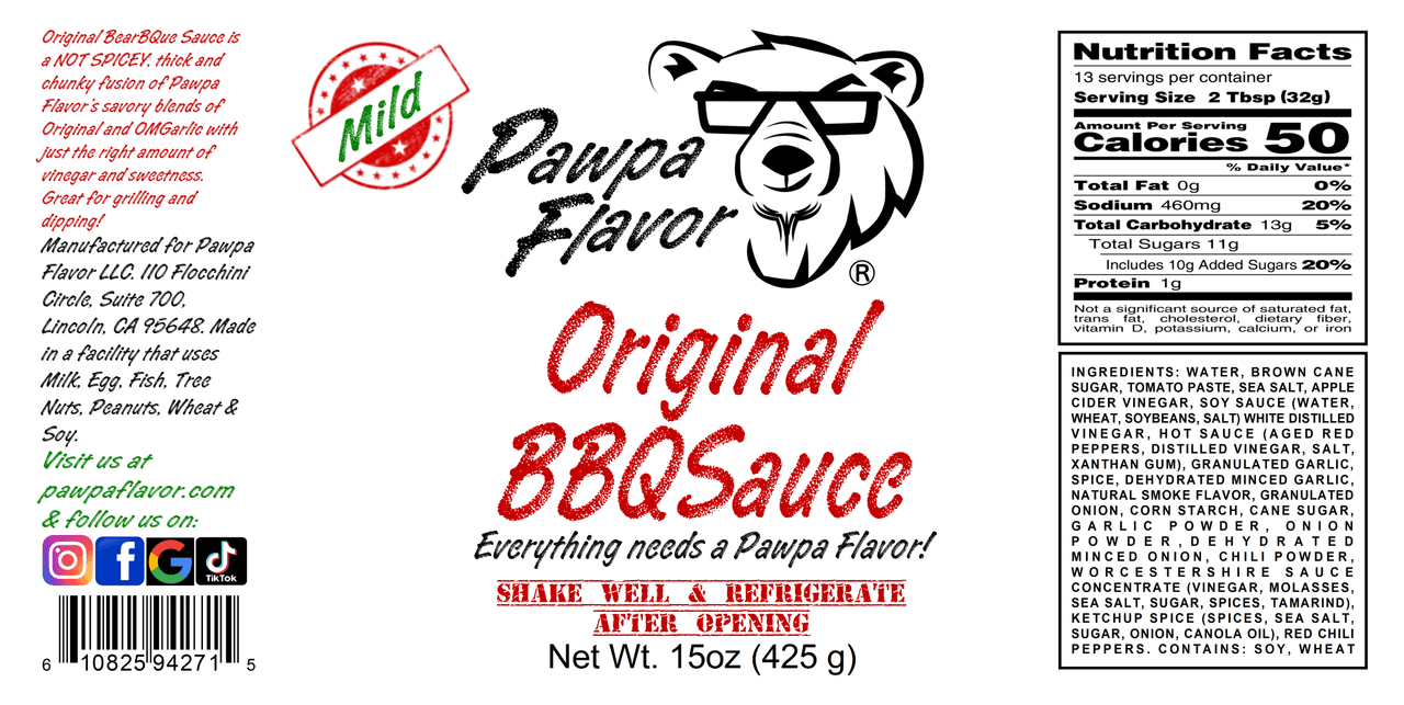 Pawpa Flavor LLC Condiments & Sauces Pawpa Flavor Original BBQ Sauce