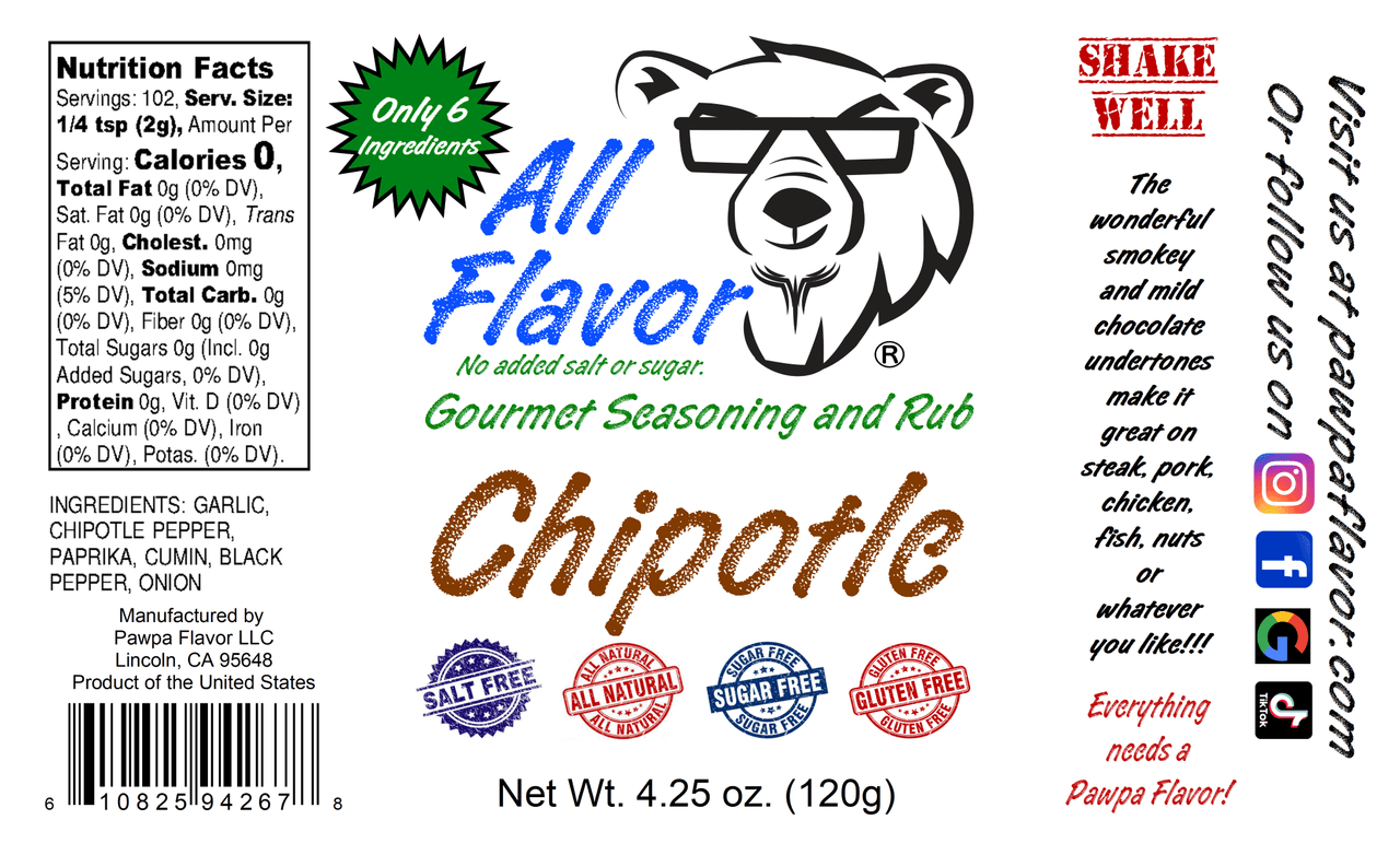 Pawpa Flavor LLC Seasonings and Rubs All Flavor Chipotle