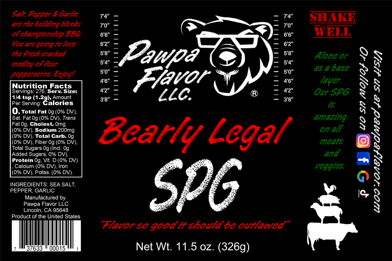 Pawpa Flavor LLC Seasonings and Rubs Bearly Legal SPG