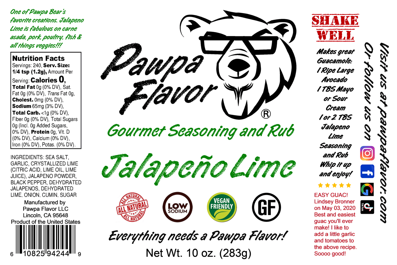 Pawpa Flavor LLC Seasonings and Rubs Pawpa Flavor Jalapeno Lime