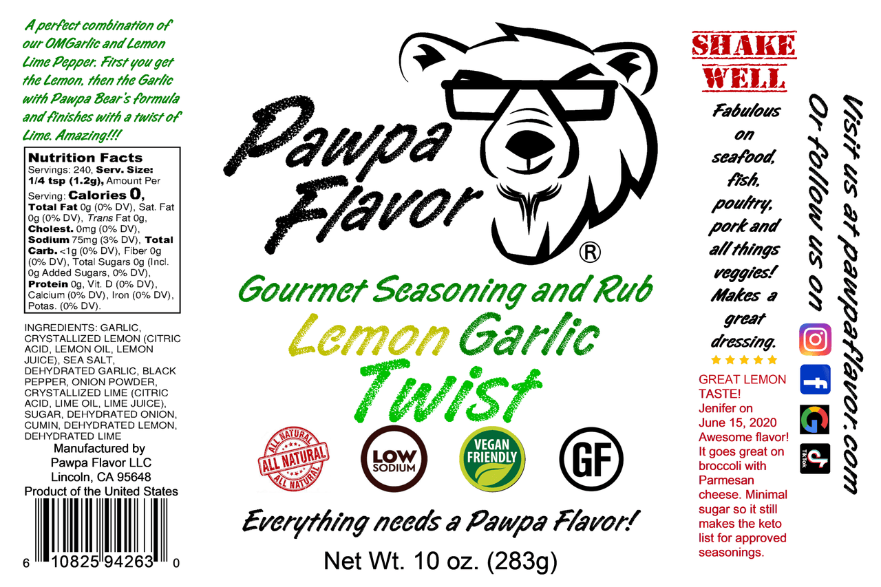 Pawpa Flavor LLC Seasonings and Rubs Pawpa Flavor Lemon Garlic Twist