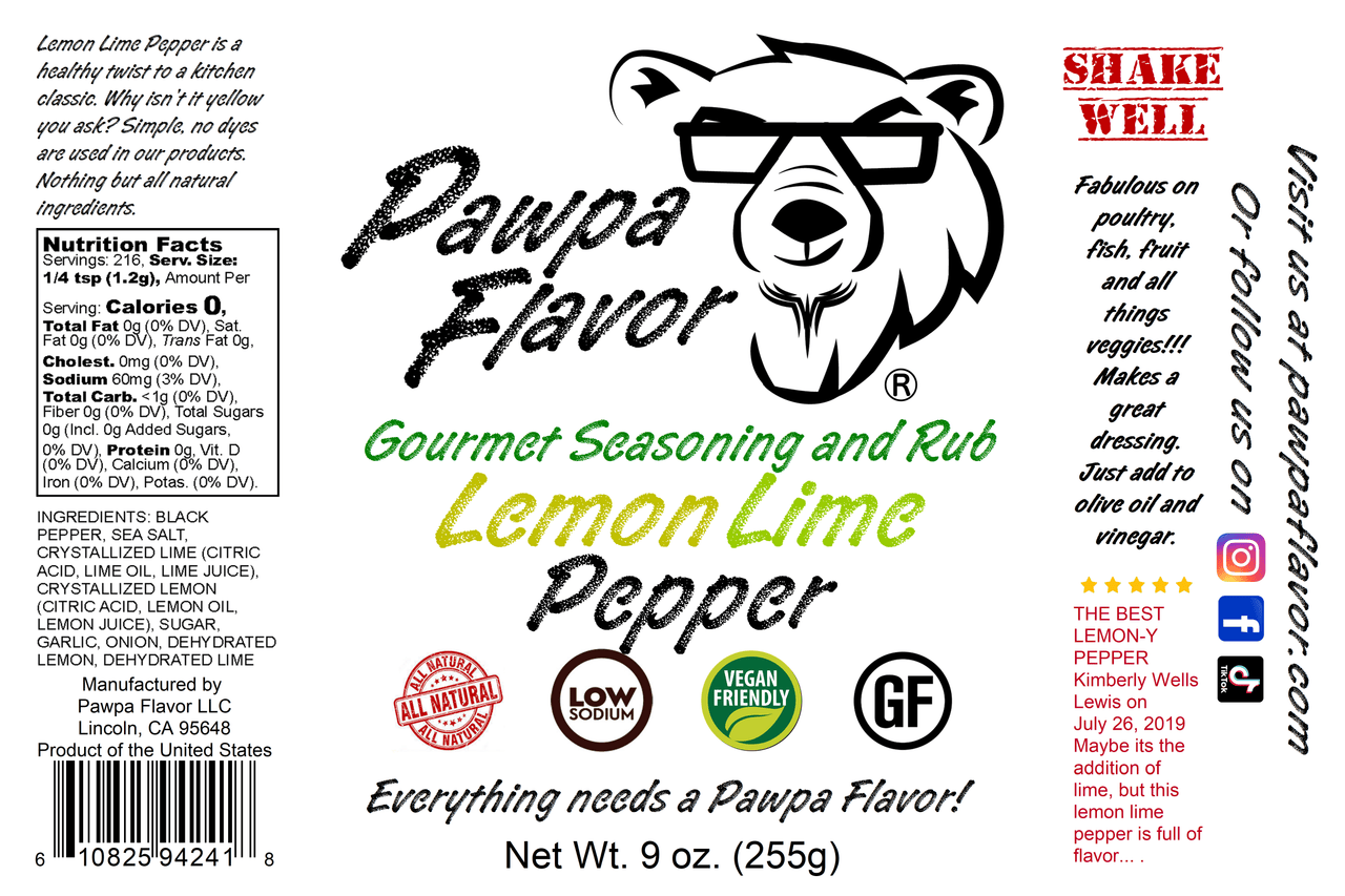 Pawpa Flavor LLC Seasonings and Rubs Pawpa Flavor Lemon Lime Pepper