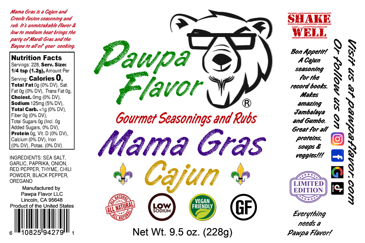 Pawpa Flavor LLC Seasonings and Rubs Pawpa Flavor Mama Gras -(Limited Edition Mild Cajun)