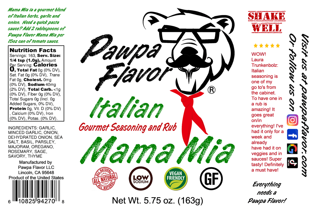 Pawpa Flavor LLC Seasonings and Rubs Pawpa Flavor Mama Mia Italian Seasoning