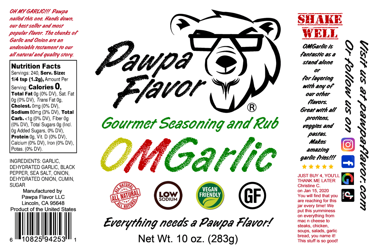Pawpa Flavor LLC Seasonings and Rubs Pawpa Flavor OMGarlic