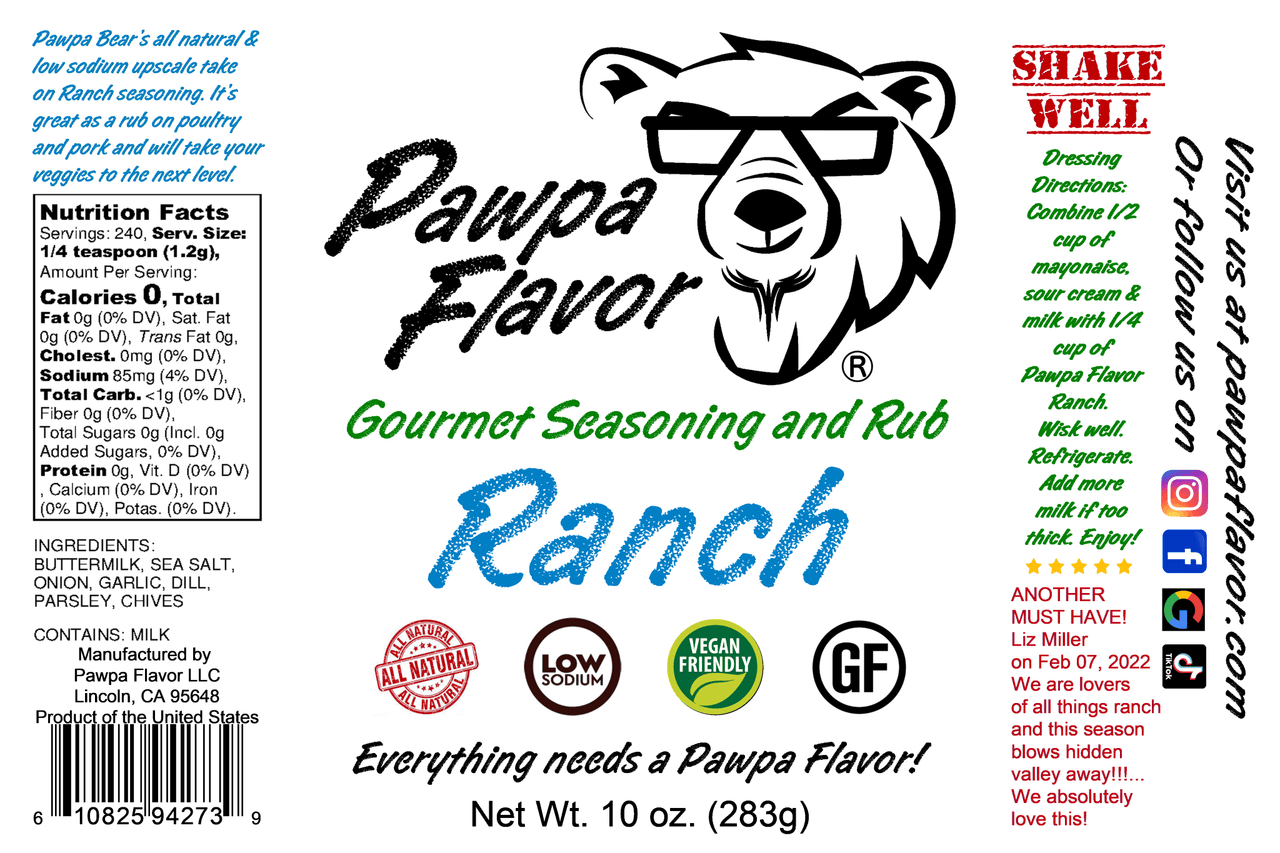 Pawpa Flavor LLC Seasonings and Rubs Pawpa Flavor Ranch