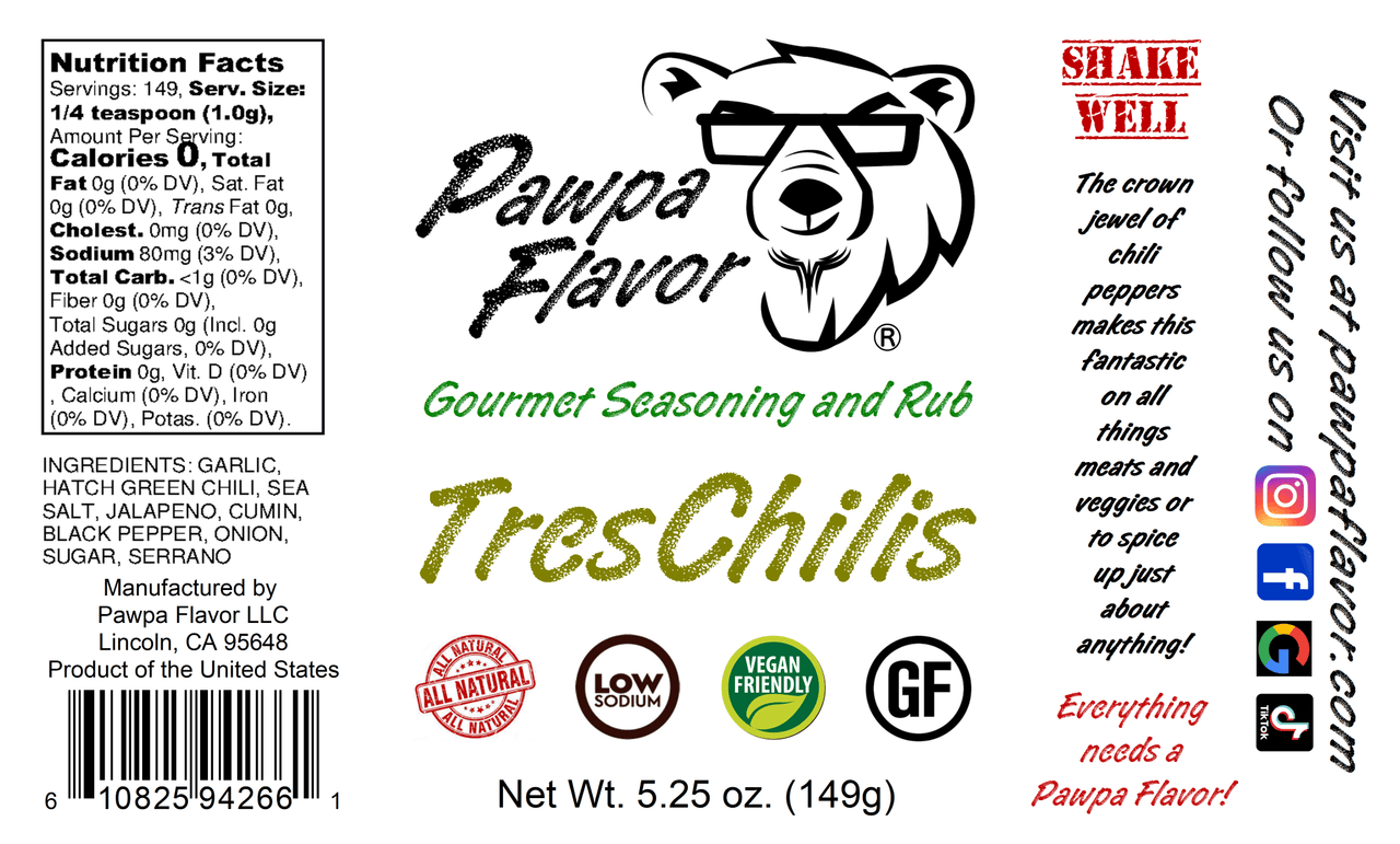 Pawpa Flavor LLC Seasonings and Rubs Pawpa Flavor Tres Chilis